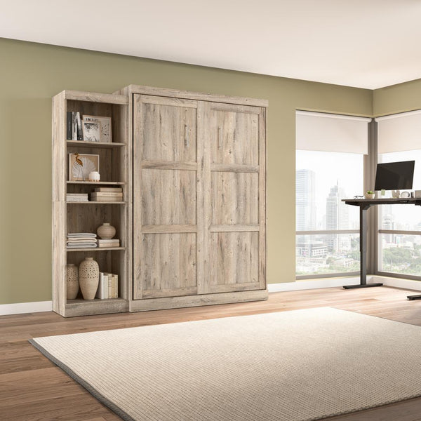 Queen Murphy Bed with Shelving Unit (90W)