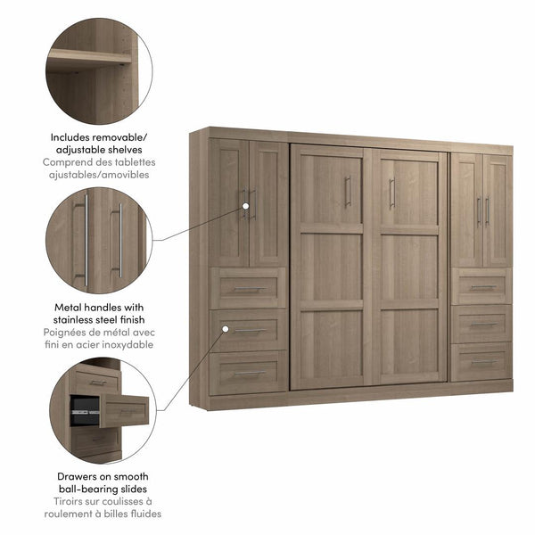 Full Murphy Bed with Closet Storage Cabinets (109W)