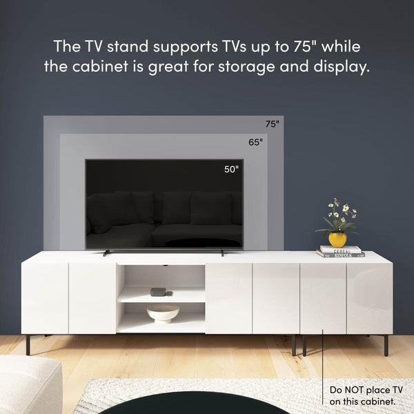 94W Modular Entertainment Center with TV Stand and Storage Cabinet