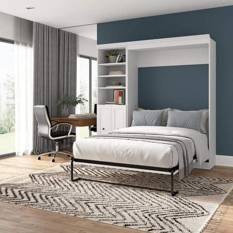 Full Murphy Bed and Closet Organizer with Doors (84W)