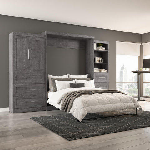 Queen Murphy Bed with Open and Concealed Storage (126W)