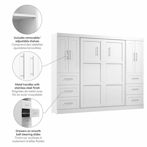 Full Murphy Bed with Closet Storage Cabinets (109W)