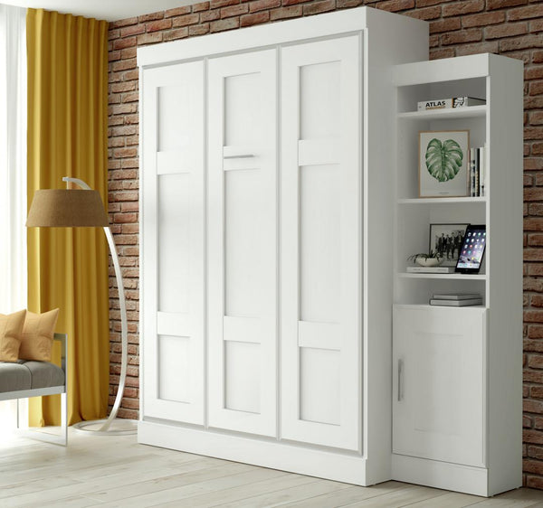Queen Murphy Bed with Mattress and 1 Storage Unit (86W)