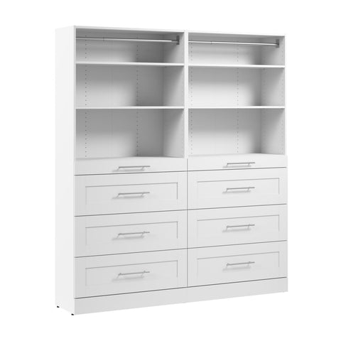 Modular Closet System with Shelves & Drawers, Shaker Style, 71W x 16D