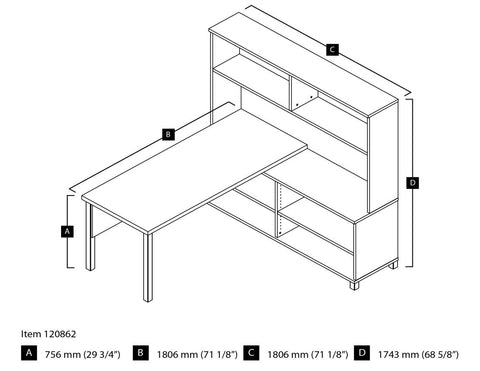 L-Shaped Desk with Hutch