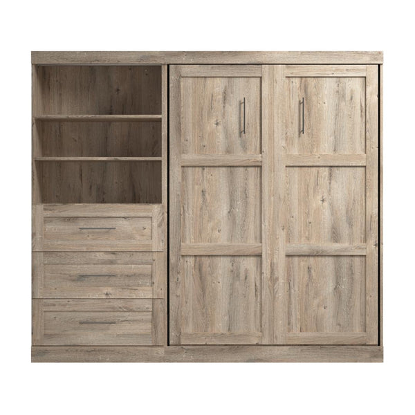 Full Murphy Bed and Shelving Unit with Drawers (95W)