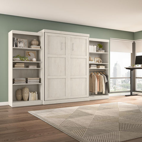 Queen Murphy Bed with 2 Shelving Units (137W)