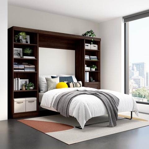 109W Full Size Murphy Bed with Pull-Out Desk and Storage