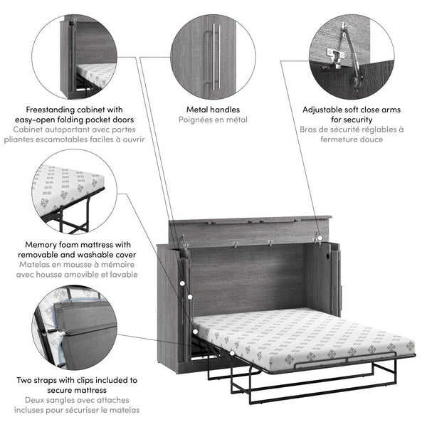 69W Full Cabinet Bed with Mattress