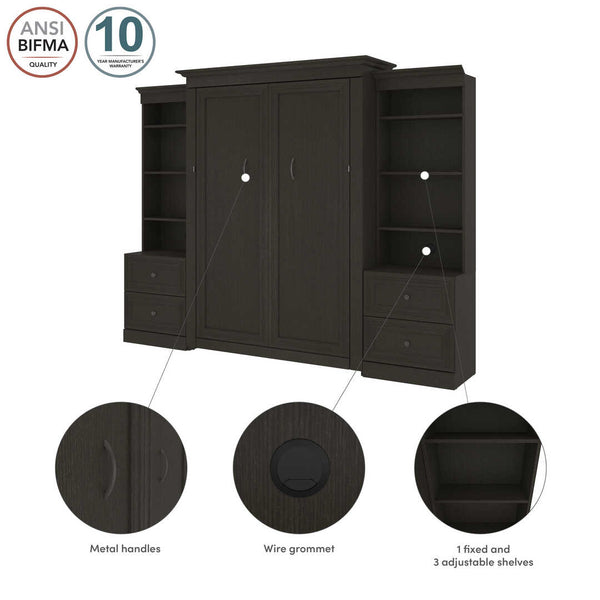 Full Murphy Bed and 2 Shelving Units with 2 Drawers (109W)