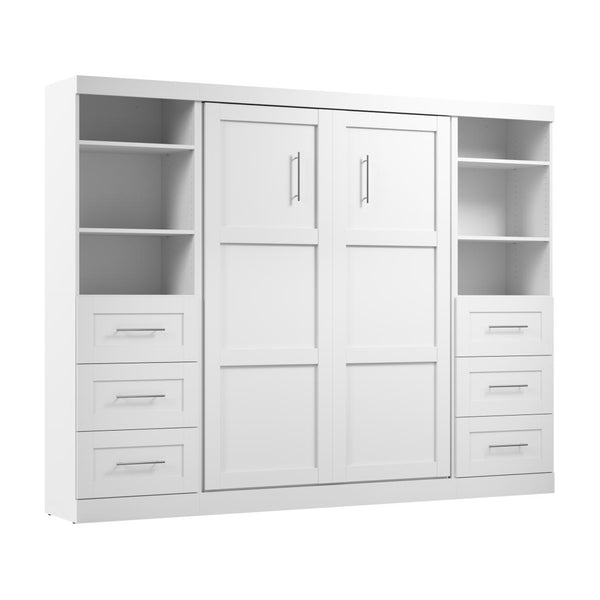 Full Murphy Bed and 2 Shelving Units with Drawers (109W)