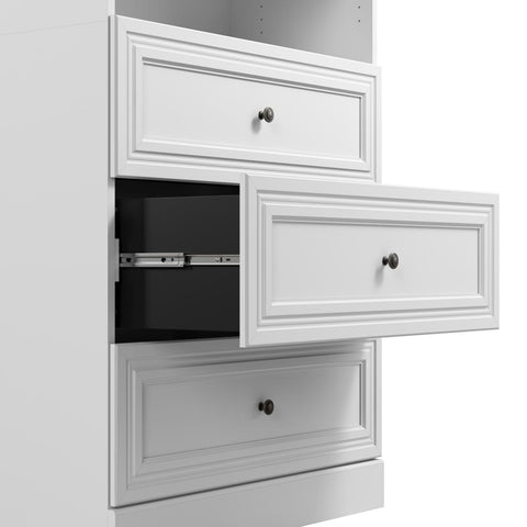 Traditional Closet System with Shelves, Drawers, Clothing Rods, Shoe Racks & Cubbies, 61W x 20D
