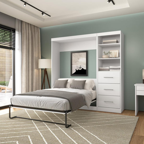 Full Murphy Bed and Closet Organizer with Drawers (84W)