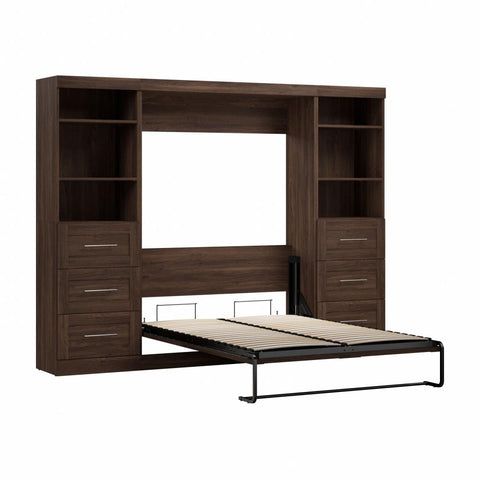 Full Murphy Bed and 2 Shelving Units with Drawers (109W)