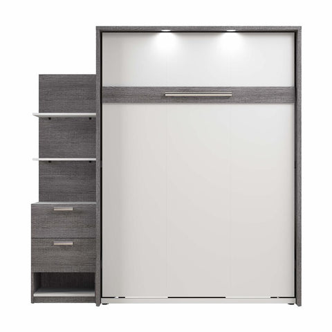 Full Murphy Bed with Nightstand and Floating Shelves (79W)