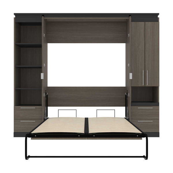 Full Murphy Bed and Narrow Storage Solutions with Drawers (99W)