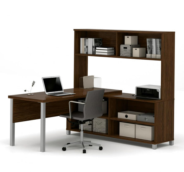 L-Shaped Desk with Hutch