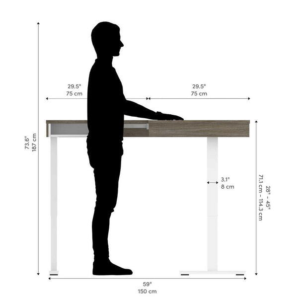 72W L-Shaped Standing Desk