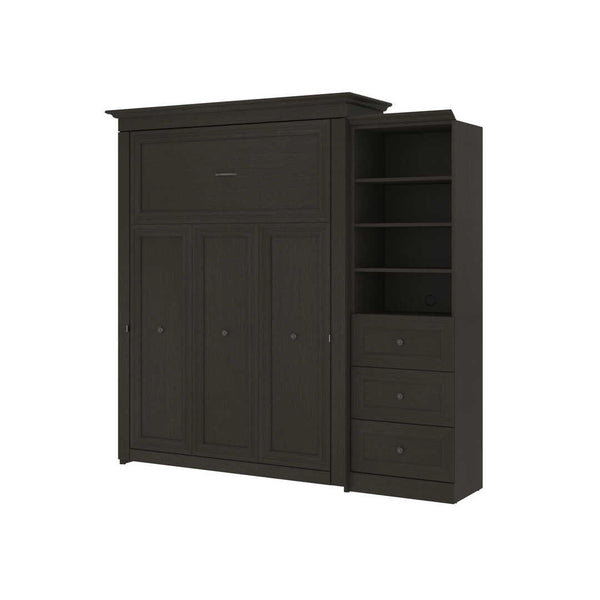 Queen Murphy Bed with Shelves and Drawers (92W)