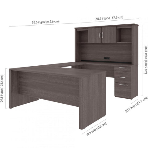 U or L-Shaped Desk with Hutch