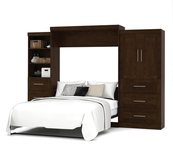 Queen Murphy Bed with Open and Concealed Storage (126W)