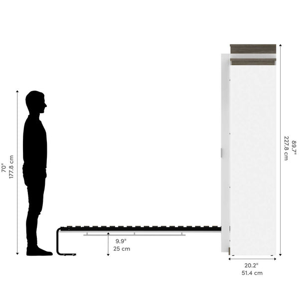 Queen Murphy Bed with Shelves (87W)