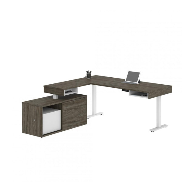 81W L-Shaped Standing Desk with Credenza