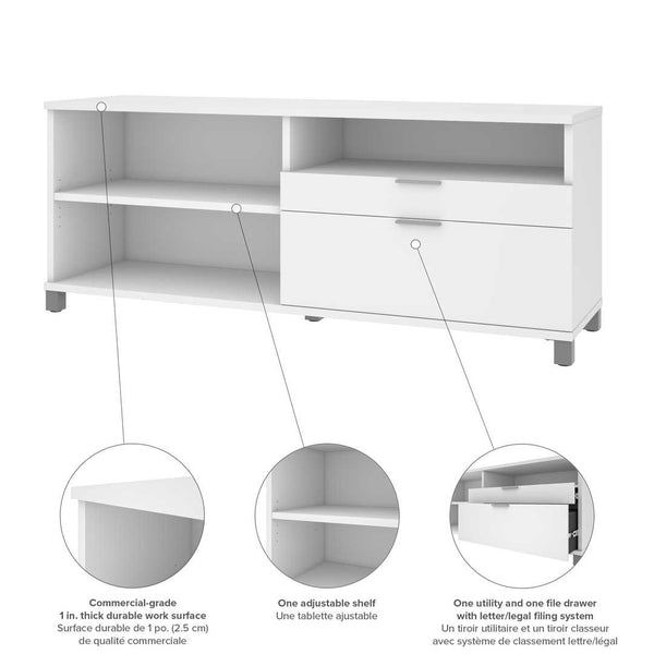 72W Credenza with 2 Drawers