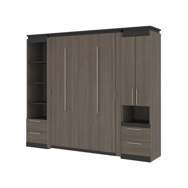 Full Murphy Bed and Narrow Storage Solutions with Drawers (99W)