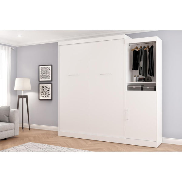 Queen Murphy Bed with Closet Organizer with Doors (90W)