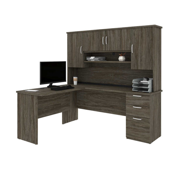 L-Shaped Desk with Hutch