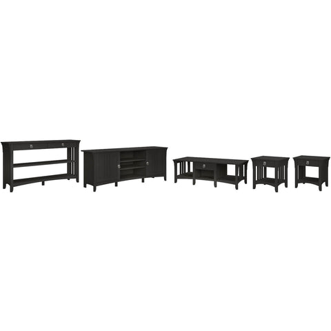 TV Stand with Coffee Table, Console Table and Set of 2 End Tables