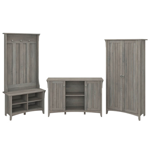 Entryway Storage Set with Hall Tree, Shoe Bench and Accent Cabinets