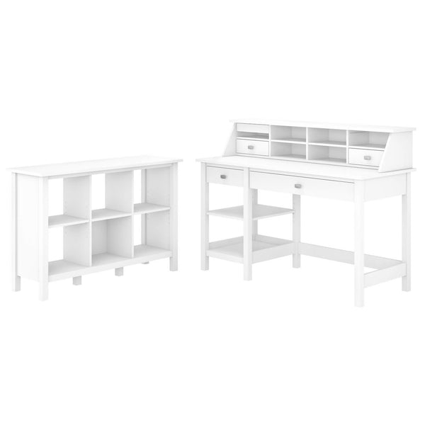 54W Computer Desk with Shelves, Desktop Organizer and 6 Cube Bookcase