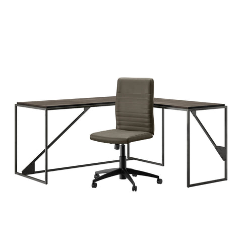 62W L Shaped Industrial Desk and Chair Set