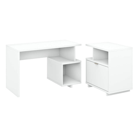 48W Writing Desk with Lateral File Cabinet