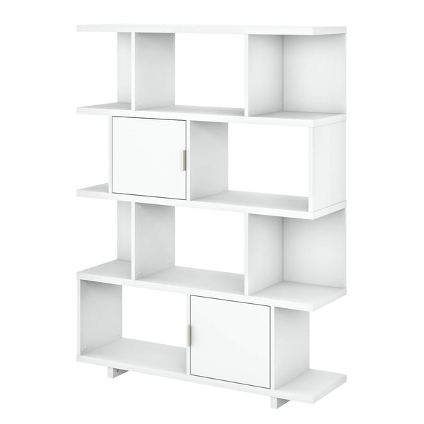 Large Geometric Etagere Bookcase with Doors