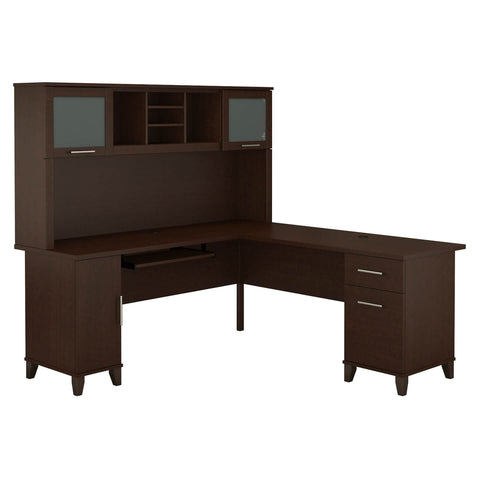 72W L Shaped Desk with Hutch