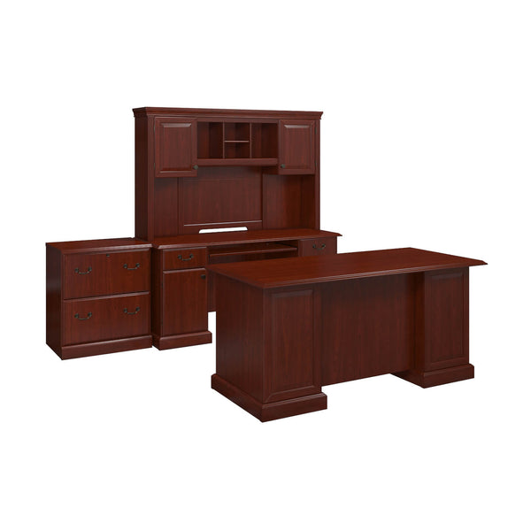 Manager's Desk, Credenza with Hutch and Lateral File Cabinet