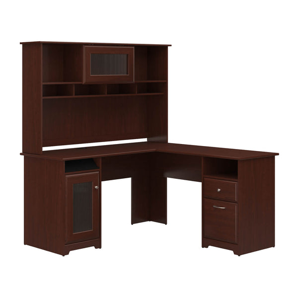 60W L Shaped Computer Desk with Hutch