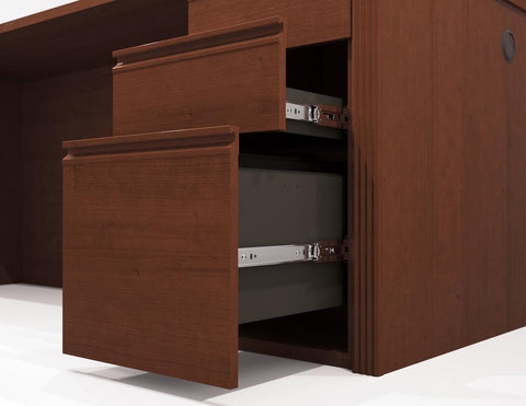 72W U-Shaped Executive Desk with 2 Pedestals and Hutch