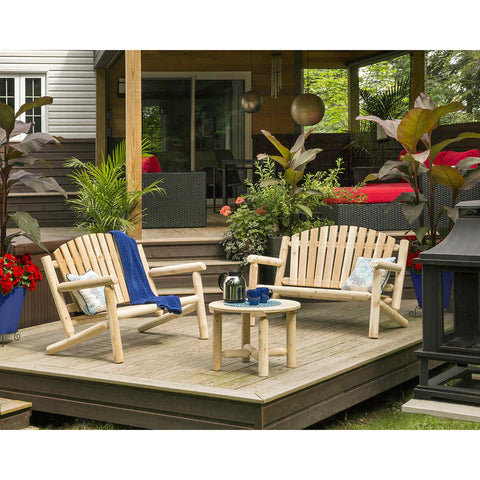 White Cedar 2 Settees and Coffee Table Set