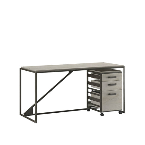 62W Industrial Desk with 3 Drawer Mobile File Cabinet