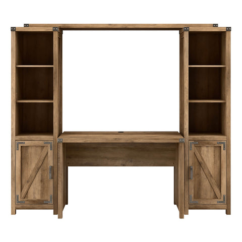 48W Farmhouse Writing Desk with Bookshelves