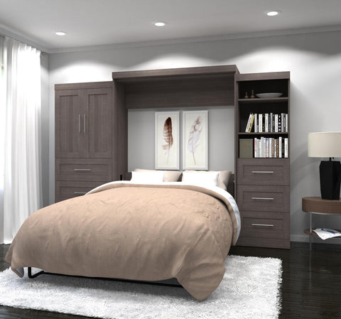 Queen Murphy Bed with Open and Concealed Storage (126W)