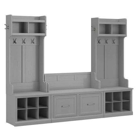 Entryway Storage Set with Hall Trees and Shoe Bench with Doors