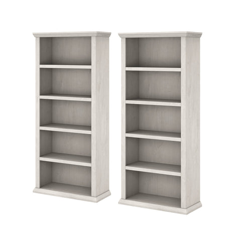 Tall 5 Shelf Bookcase Set of 2