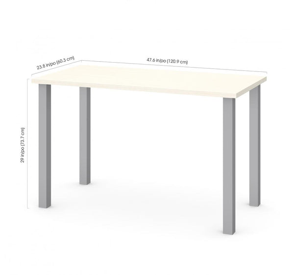 48W Table Desk with Square Metal Legs