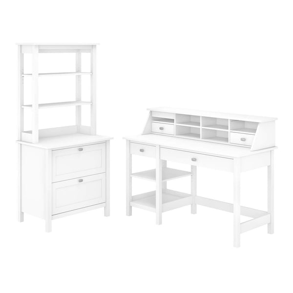 54W Computer Desk with Shelves, Organizer, File Cabinet and Hutch