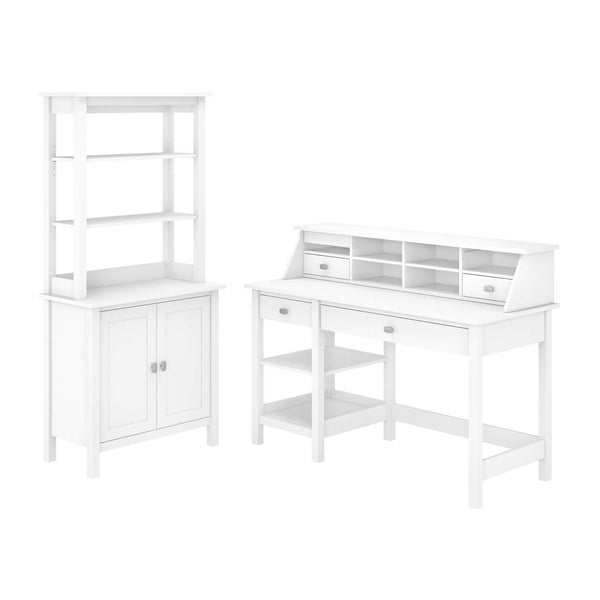 54W Computer Desk with Shelves, Organizer, Accent Cabinet and Hutch